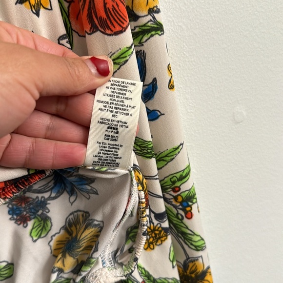 Free People Floral Bell Sleeve Martini Blouse Sz M - Picture 6 of 7